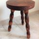Tripod stool feet "rosary" in vintage wood 60s-70s