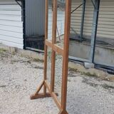Screen - partition in old Burmese teak / 4 double-sided mirror panels