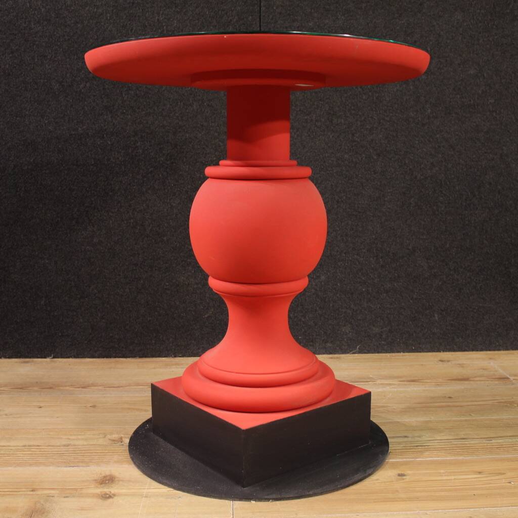 1970s Italian red painted coffee table