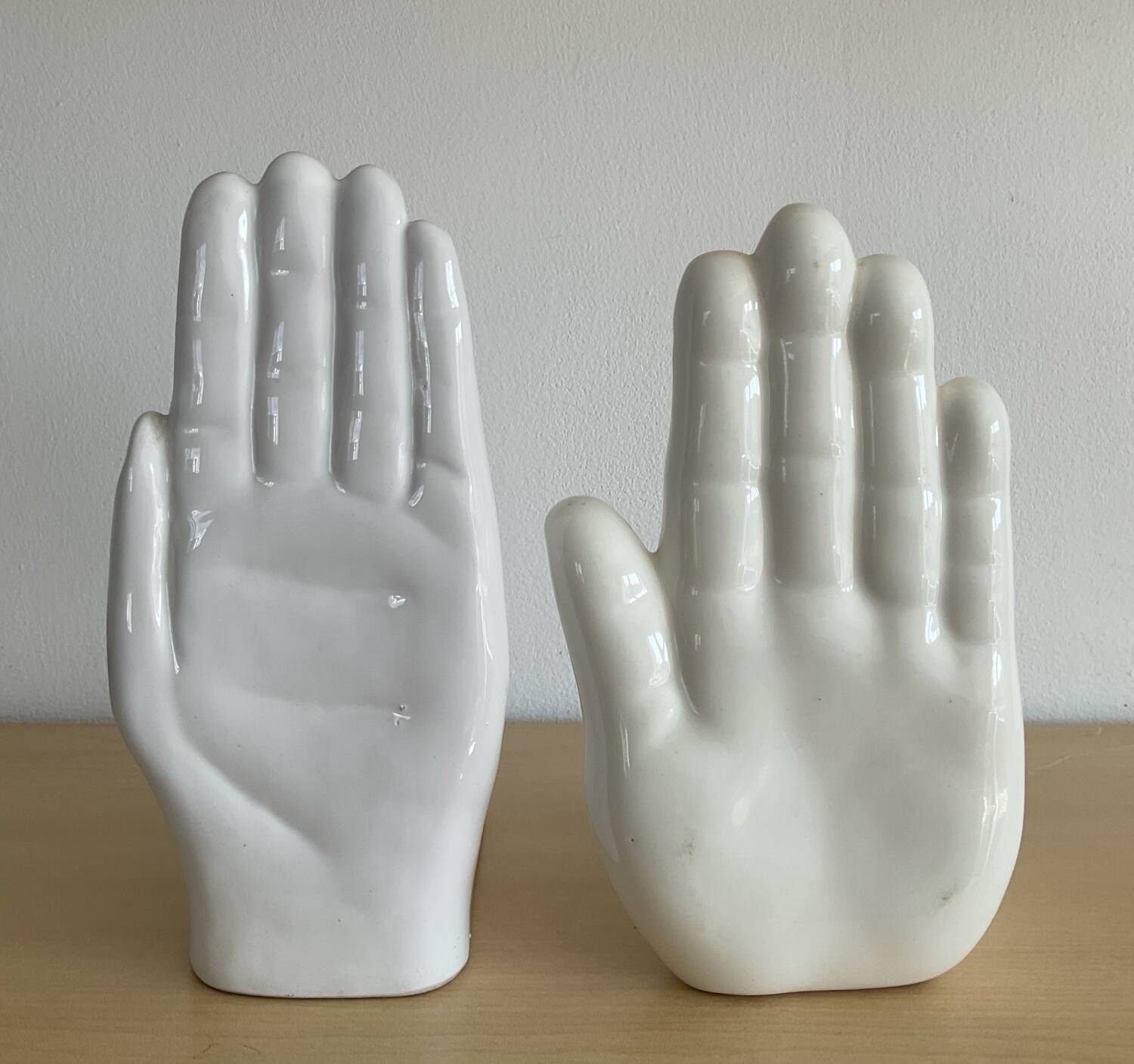 Pair of Vintage Ceramic Hands Bookends