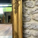 Miroir ancien de cheminée 144,5cm/131,5cm feuille d’or et mercure