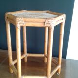 End of sofa. side table. wicker bamboo.vintage