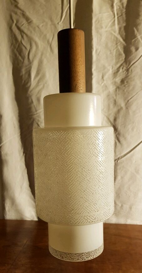 Hanging glass and wood 60's