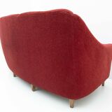 Mid-Century Modern Italian Velvet four Seater Curved Sofa, 1950s