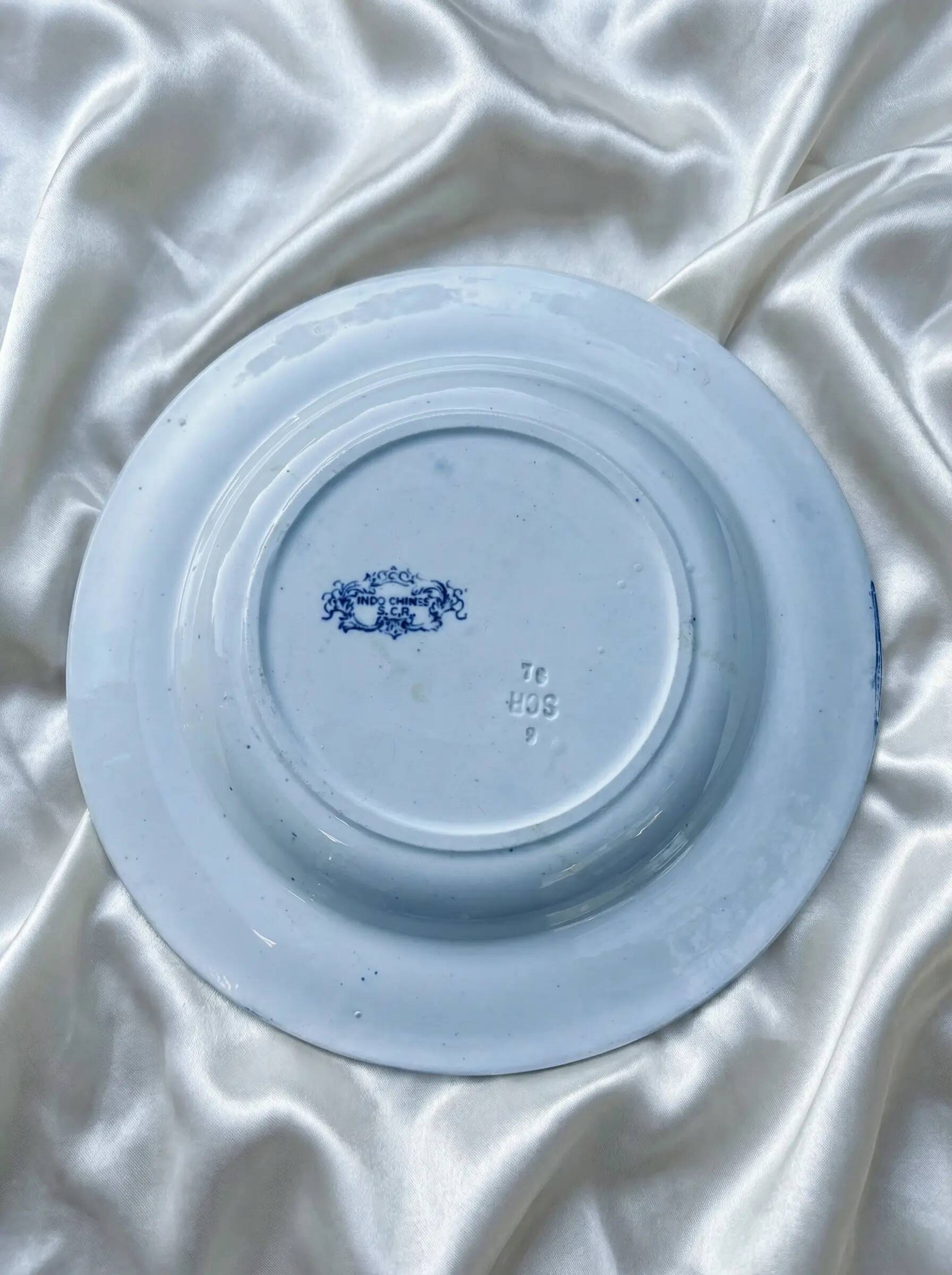 "Blue Willow" Indo-Chinese Plate - Ceramica Richard - 19th Century