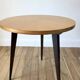 Tripod coffee table in wood and two-tone marquetry Scandinavian design 50s-60s