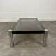 Table basse chrome et verre fumé années 70