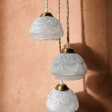 Chandelier composed of three vintage globes