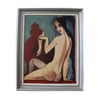 Peinture à l'huile des années 50, nus fémininsn reproduction