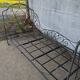 Metal folding bed, wrought iron bench