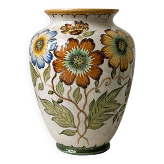 Gouda Art Holland 'POLO' hand painted floral vase number 3160