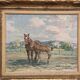 Original Vintage Swedish Oil on Panel – “Horses in a Pasture” by Einar Söderlund – Signed – Vintage & Framed