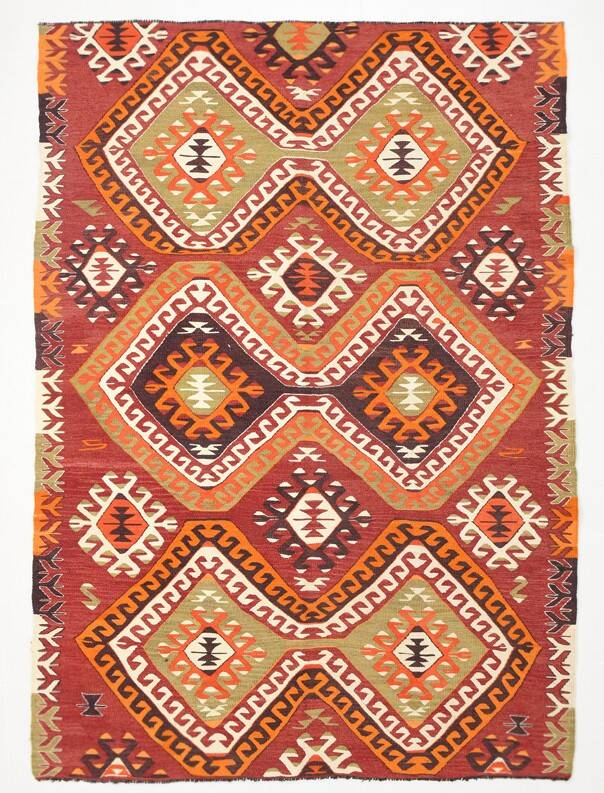 170x238Cm Anatolian Kilim Rug, 6x8 Handmade Wool Rug
