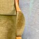 Voltaire armchairs in green velvet, the pair