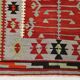 3x5 Red Green Tribal Vintage Kilim Rug, 88x147Cm