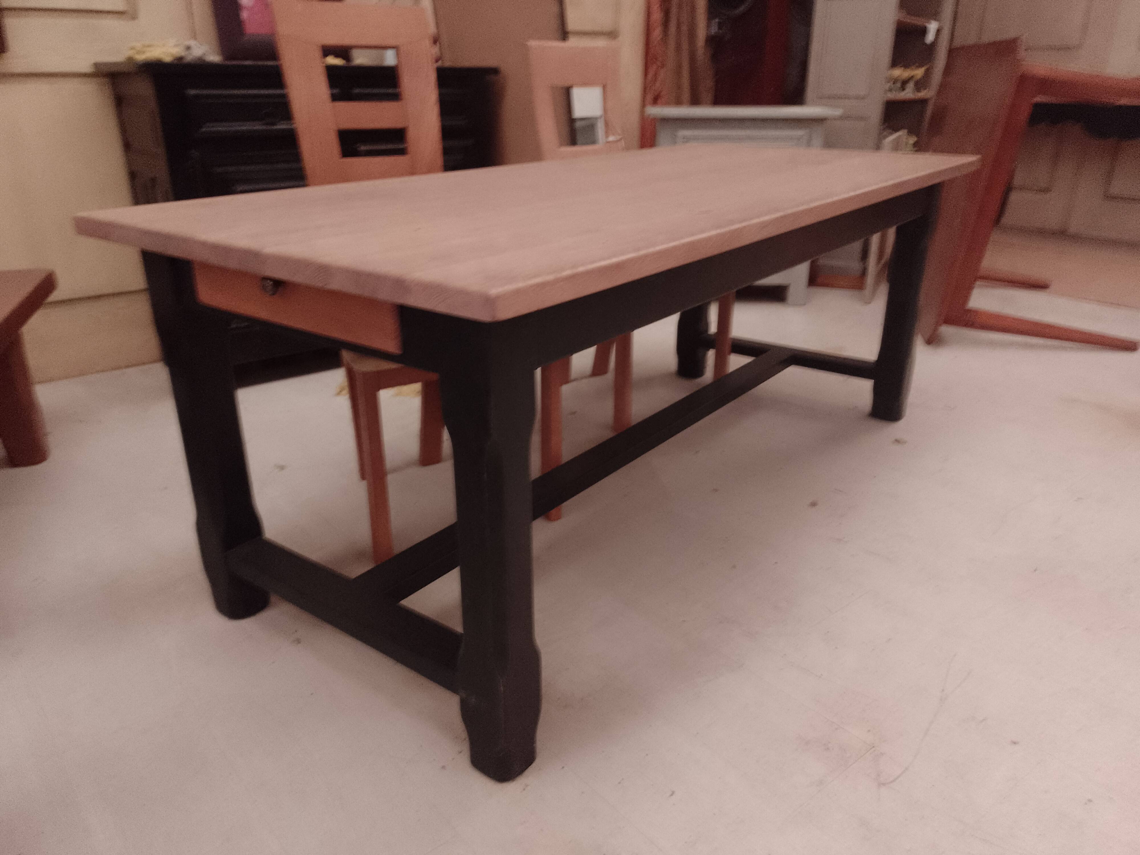 Solid oak farmhouse table