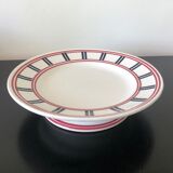 Compotier Basque porcelain red and blue