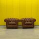Brown Leather Chesterfield armchair (Price is for One)