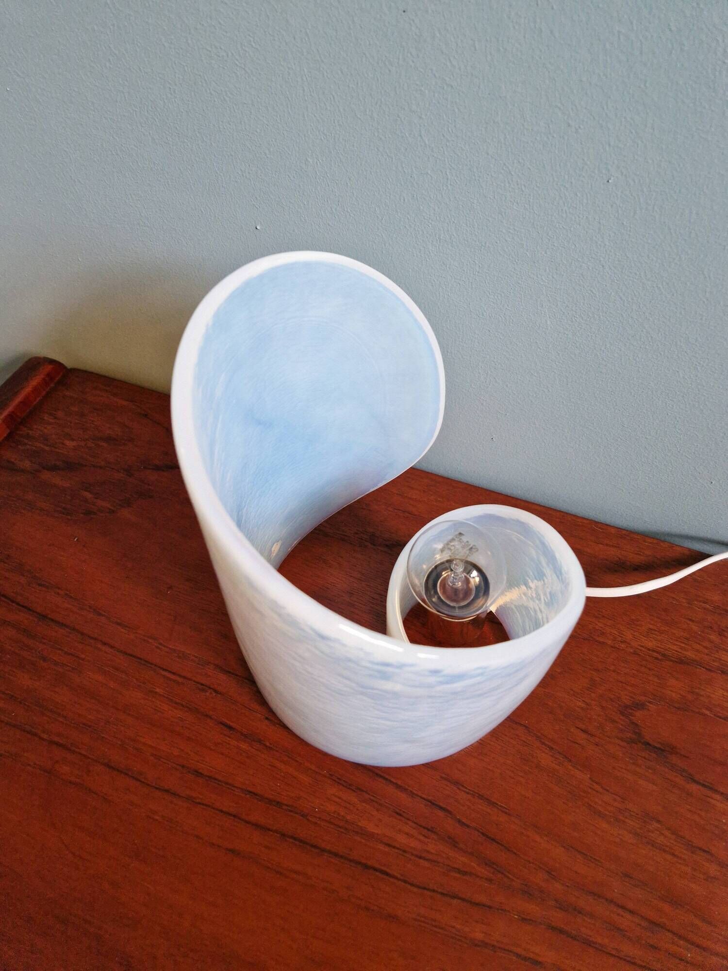 Opalescent glass spiral lamp from Murano, La Murrina, 1970-80.