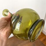 Vintage green glass soliflore vase 70s