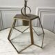 Brass pendant lamp and graphic gilded glass 60s-70s