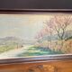 Landscape painting view from the village of Les Angles, Gard, Avignon, Hurard 1887-1956