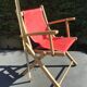 Small folding children's armchair in beach canvas