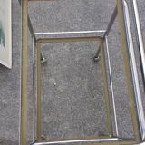 Paire de tables d'appoint design mm en chrome et verre