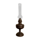 Brass oil lamp and glass