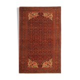 Handmade persian orange wool rug, oriental malayer rug- 127x203cm