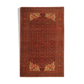 Tapis de laine orange persan fait main, tapis oriental de malayer- 127x203cm