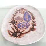 Large oval enamelled terracotta dish by Jean Lurçat from the 1950s