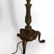 Bronze floor lamp with Tiffany-style stained glass shade – 20th century