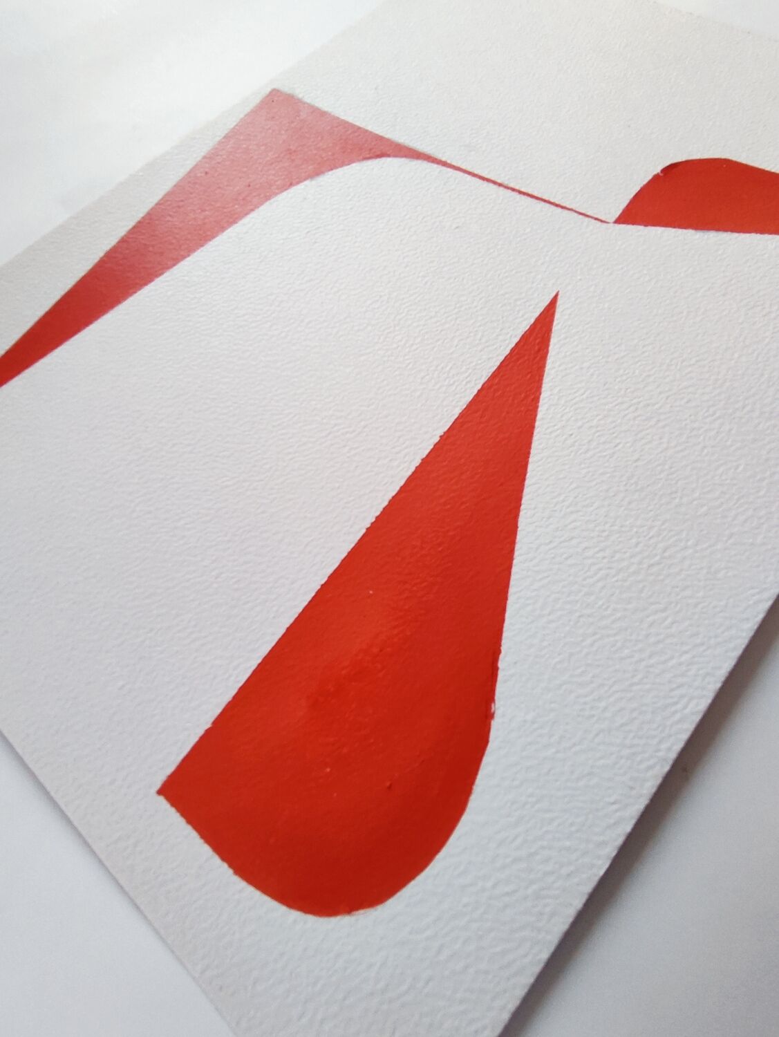 Red minimalist geometric painting