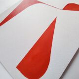 Red minimalist geometric painting