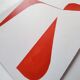 Red minimalist geometric painting