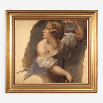 Antique Sibyl French Painting From The 19th Century