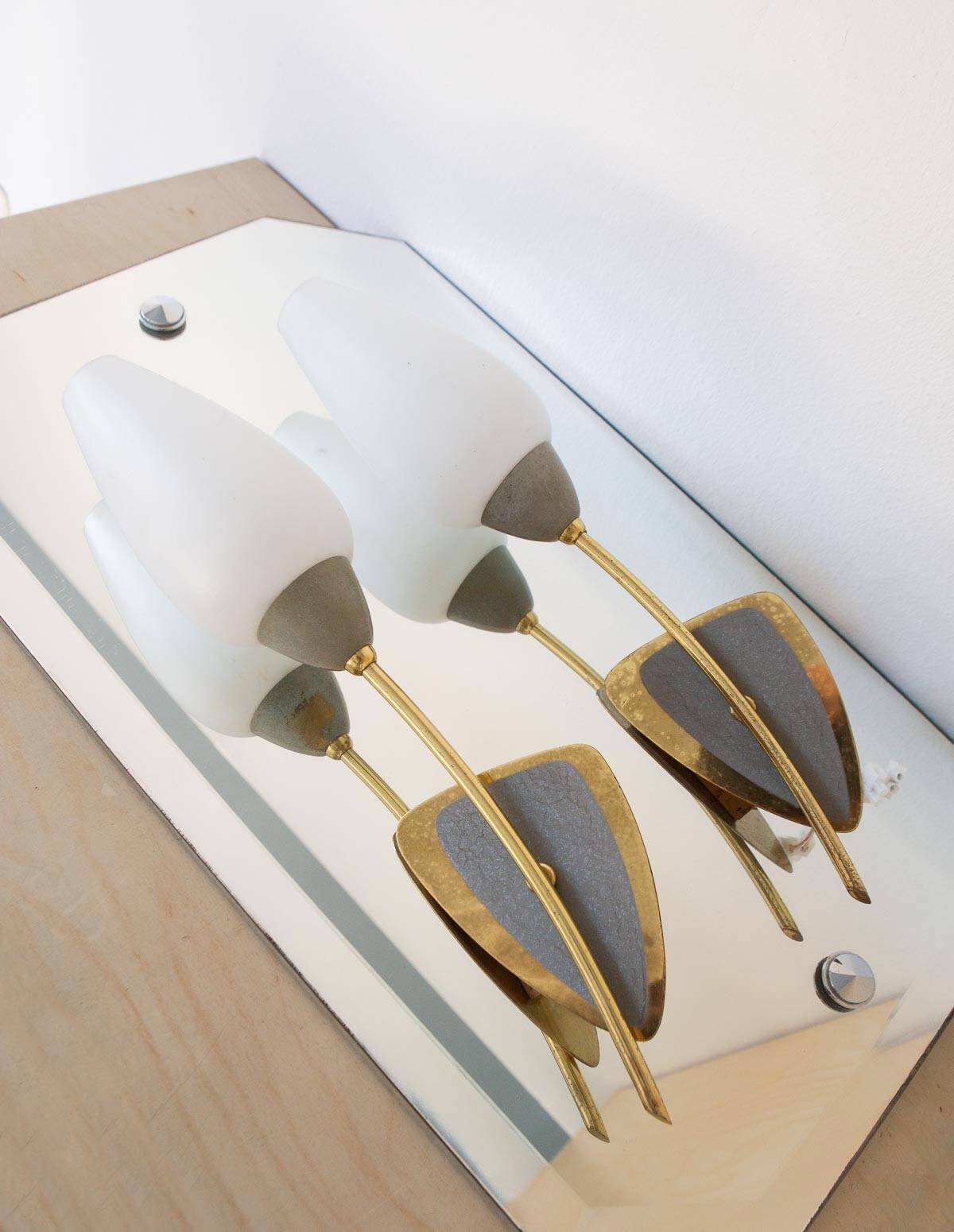 Pair of 50s midcentury modern wall lights
