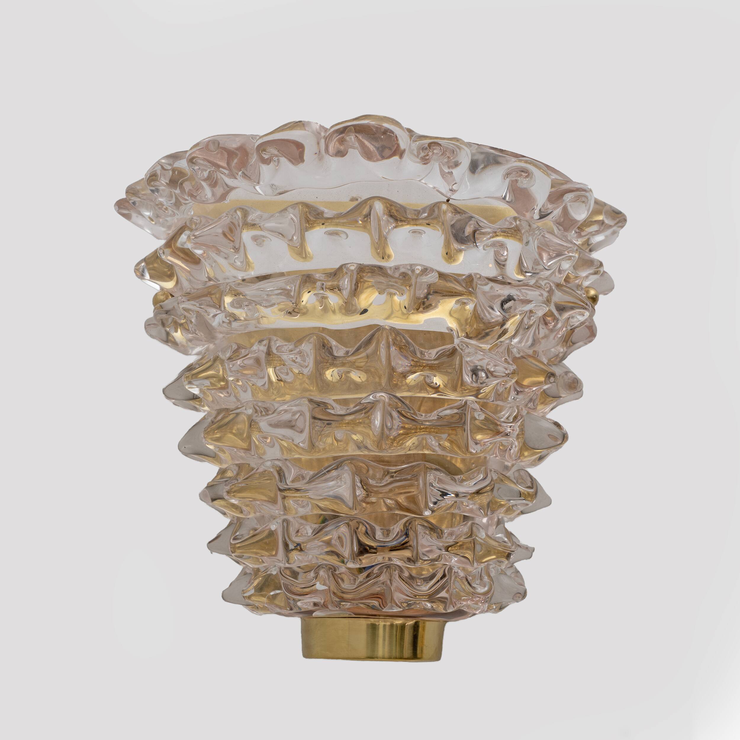 Pair of Mid-century Modern Italian "Rostrato" Murano Glass Sconces