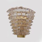 Pair of Mid-century Modern Italian "Rostrato" Murano Glass Sconces