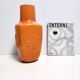 Postmodern Orange Encased Hand-Blown Glass Flower Vase, Empoli, Italy