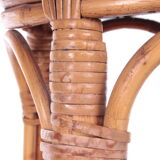 Vintage Rattan Swivel Bar Stool Set, 1950s