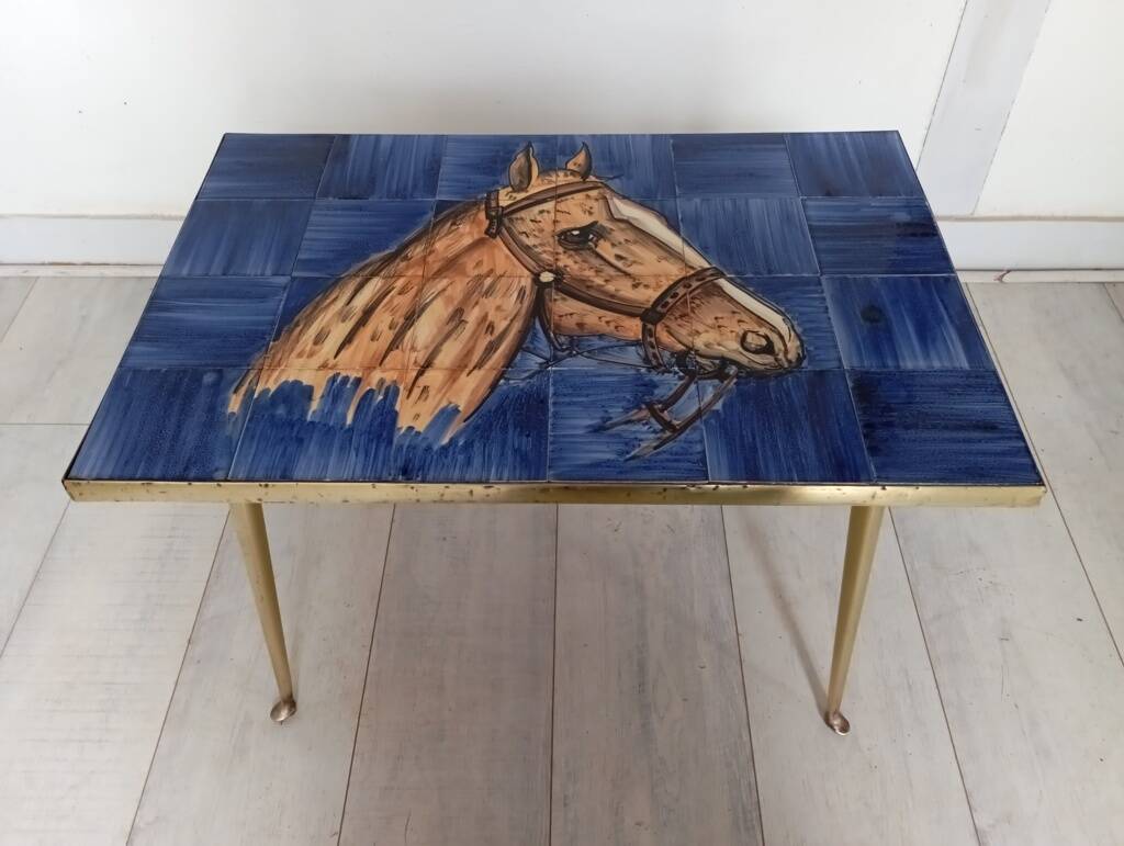 50s ceramic horse coffee table