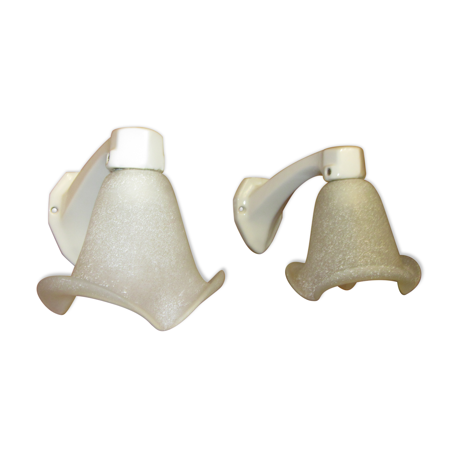 Paire d'appliques anciennes de salle de bain