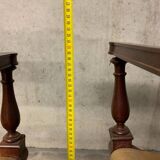 Pair of folding armchairs with leather seats