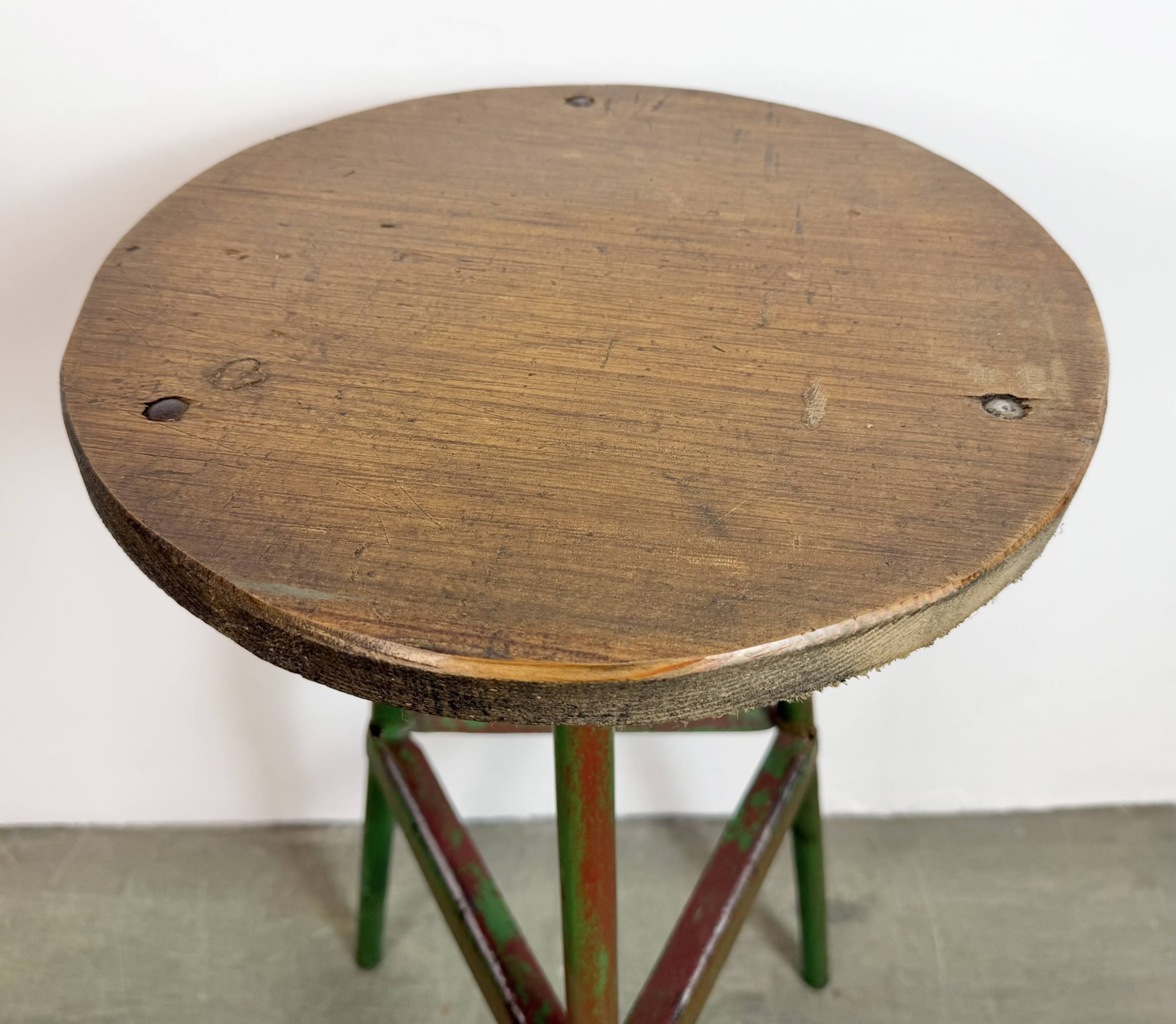 Green Industrial Workshop Stool, 1960s