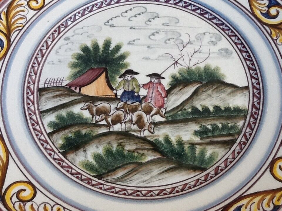 Polychrome ceramic plate Estrela De Conimbriga Portugal