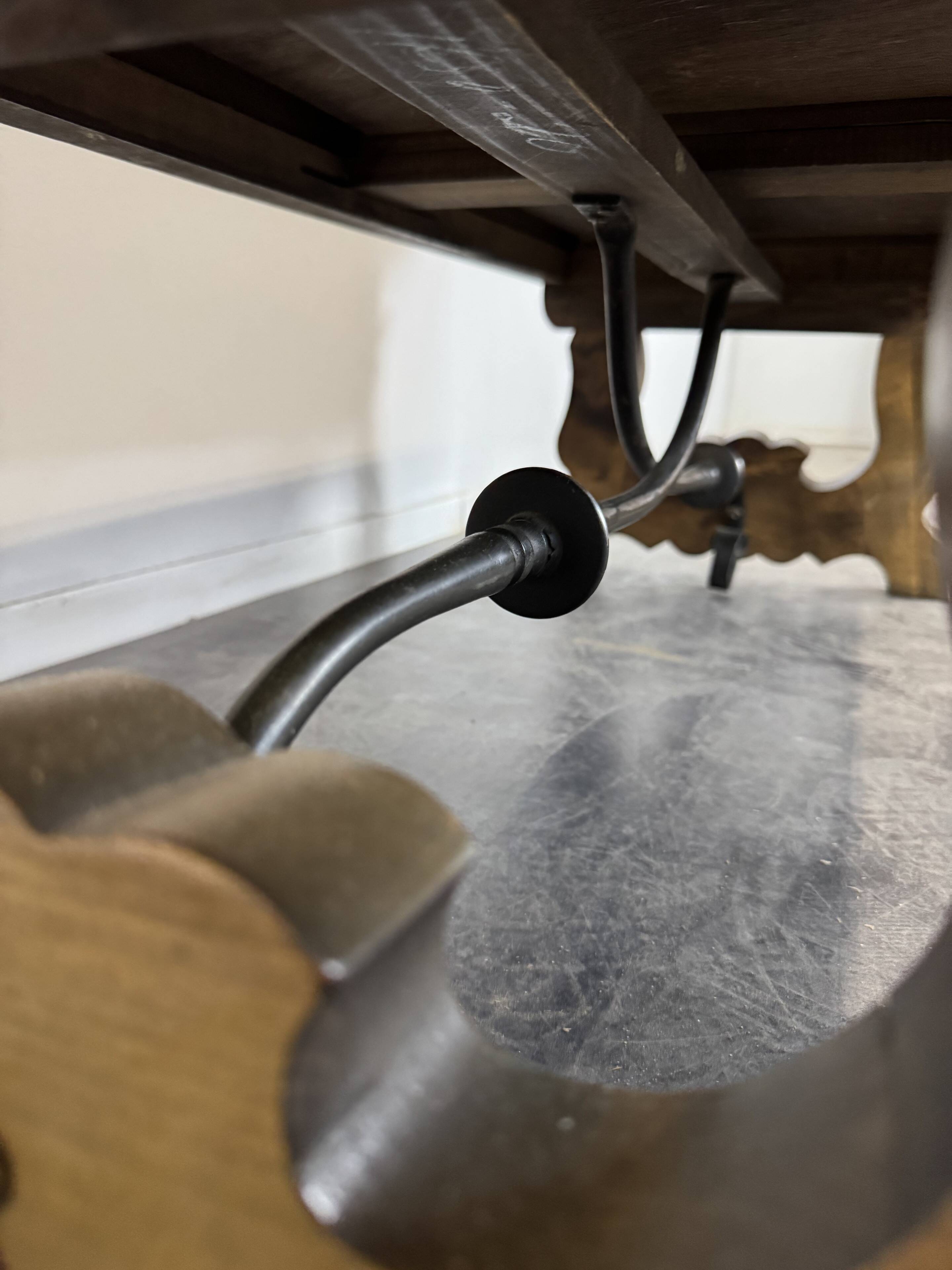Spanish style walnut coffee table
