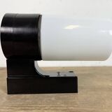 Industrial Brown Bakelite Wall Light with Milk Glass, 1960s