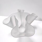 Transparent Etched Glass Vase "Cartoccio" by Pietro Chiesa for Fontana Arte